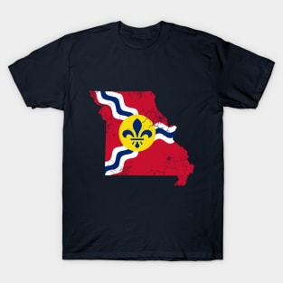 St Louis Flag Missouri Map T-Shirt